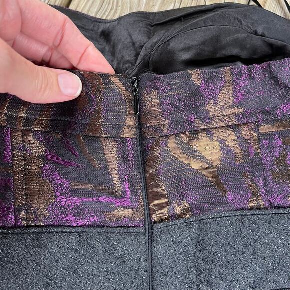 Minuet Purple, Black and Copper Strapless Cocktail Dress Size S. NEW. - Picture 5 of 9